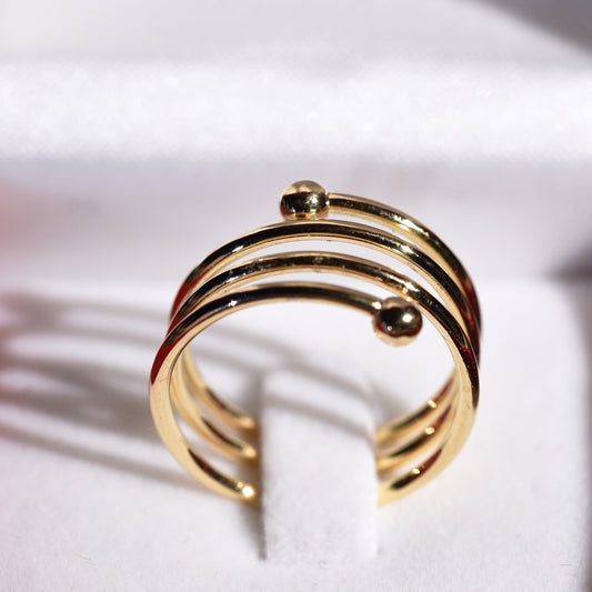 Modern Multi-Band Gold Ring – Bold & Elegant